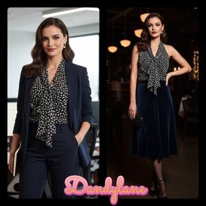 Bisou Bisou Black and White Butterflies Blouse Size Medium